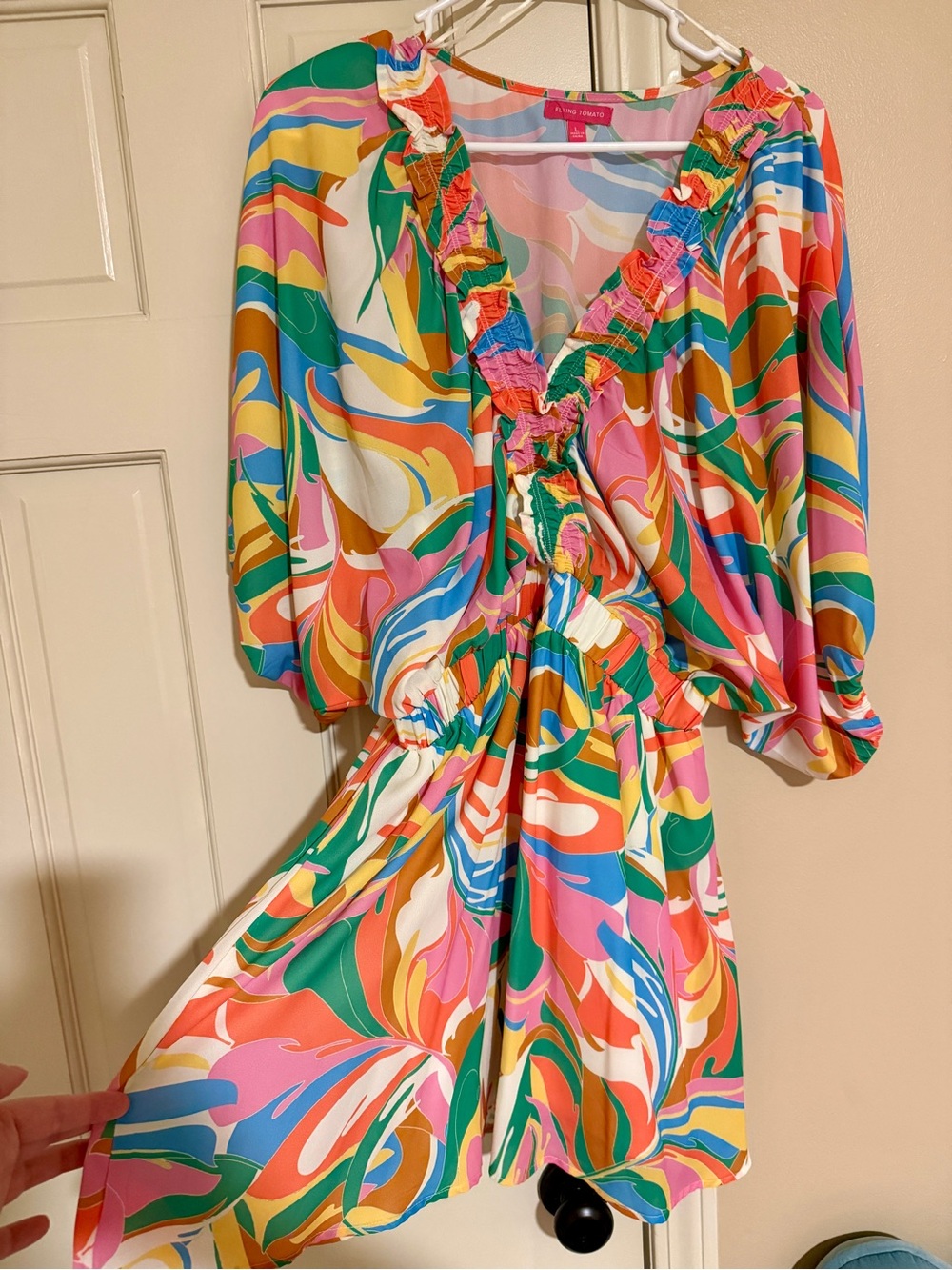 Colorful Swirl V-Neck Romper